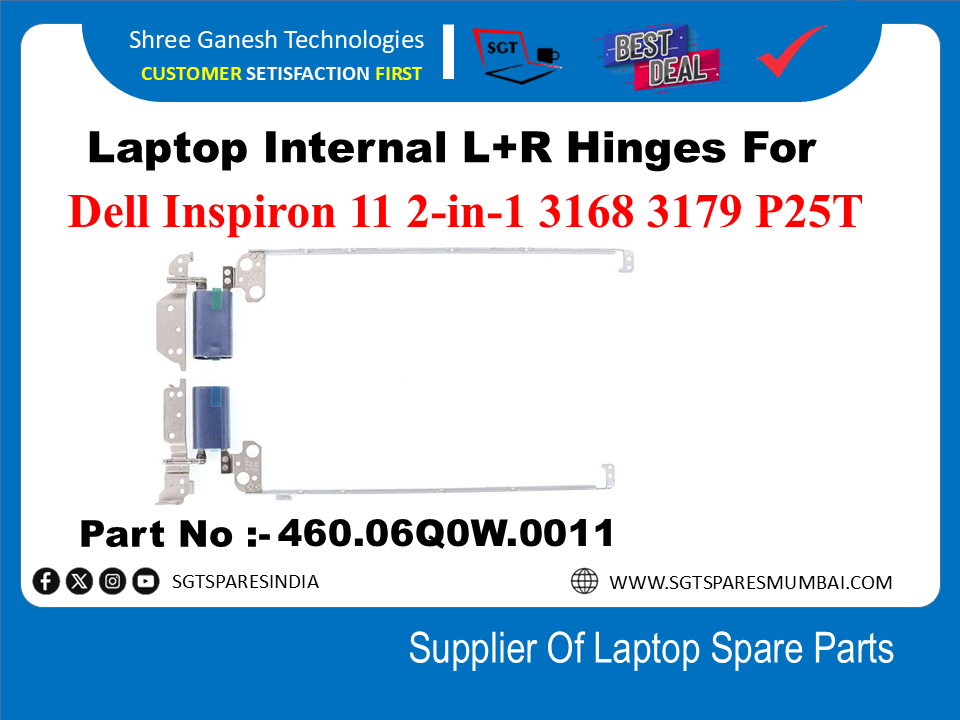 Laptop Internal L+R Hinges For  Dell Inspiron 11 2-in-1 3168 3179 P25T Part No :-460.06Q0W.0011