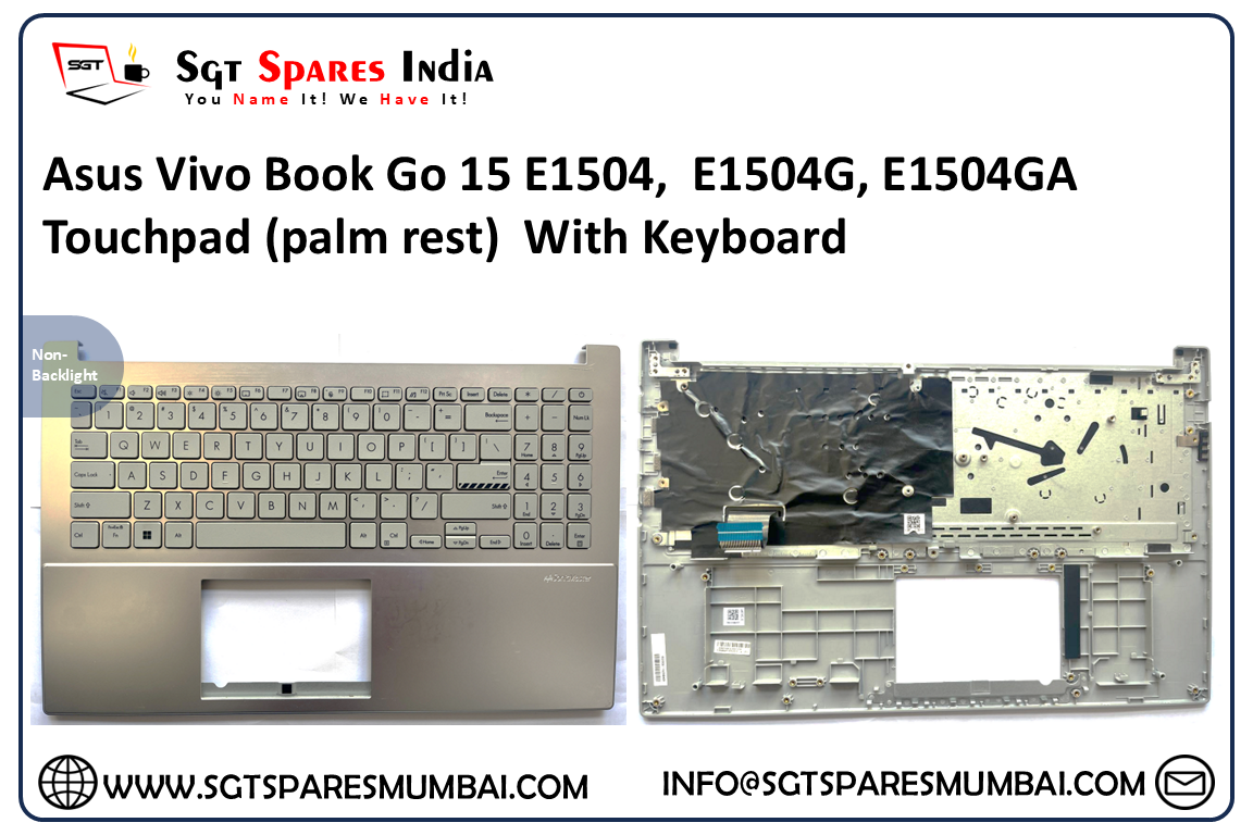 Asus Vivo Book Go 15 E1504,  E1504G, E1504GA Touchpad (palm rest)  With Keyboard  , Silver Colour  , Non Backlight