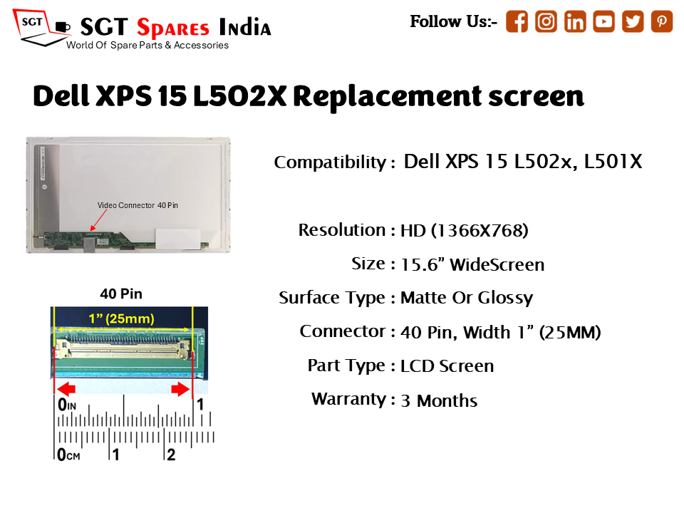 Dell XPS 15 L502X Replacement screen