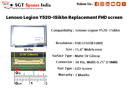 Lenovo Legion Y520-15ikbn Replacement FHD screen