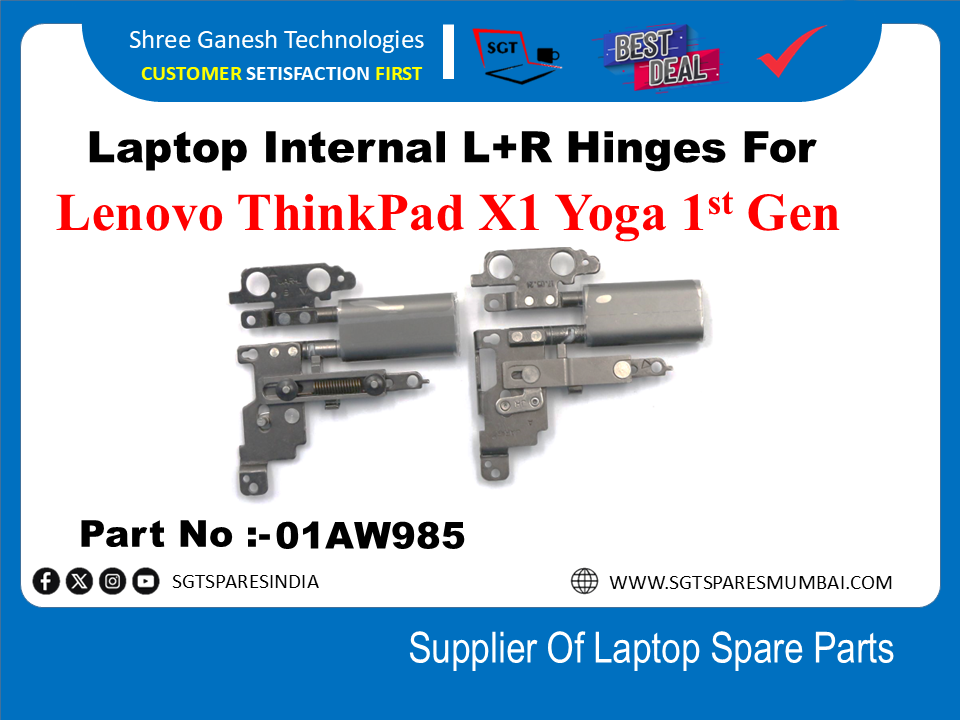 Laptop Internal L+R Hinges For Lenovo ThinkPad X1 Yoga 1st Gen Part No:-01AW985