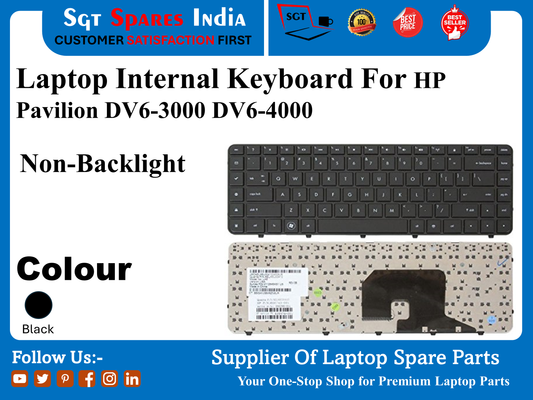 Laptop Internal Keyboard For HP Pavilion DV6-3000 DV6-4000 Non-Backlight Colour Black