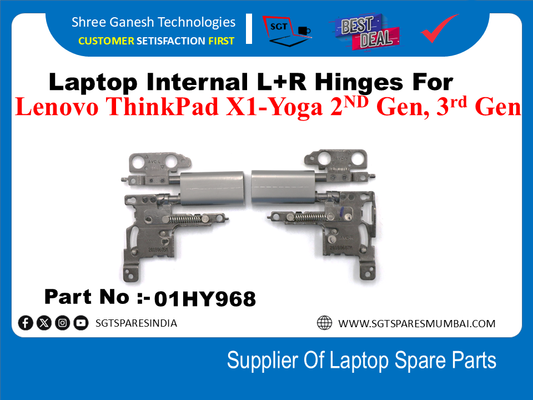 Laptop Internal L+R Hinges For Lenovo ThinkPad X1-Yoga 1st Gen, 2nd Gen, 3rd Gen Part No :-O01HY968