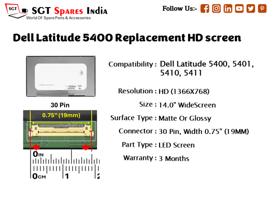 Dell Latitude 5400 Replacement HD screen