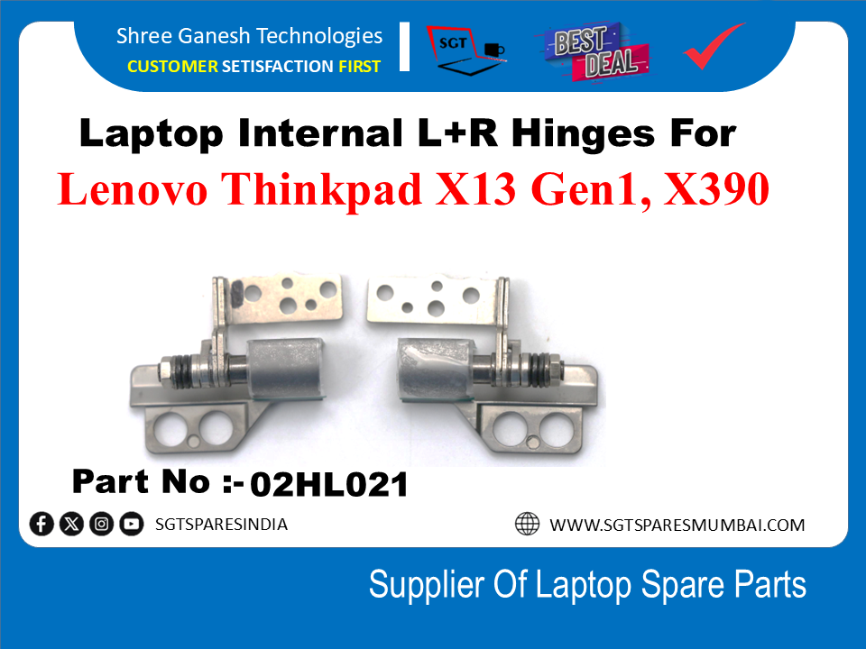 Laptop Internal L+R Hinges For Lenovo Thinkpad X13 Gen1, X390 Part No :-Q2HL0O21