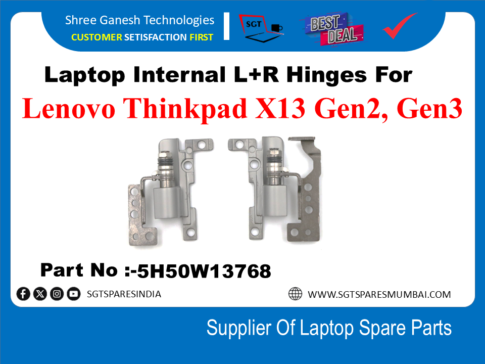 Laptop Internal L+R Hinges For Lenovo Mhinkpad X13 Gen2, Gen3 Part No :-5H50W13768