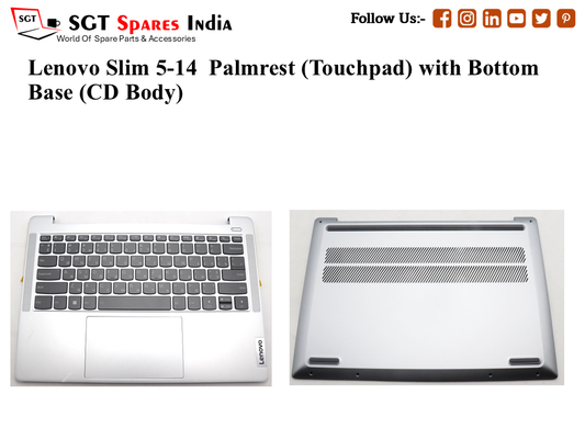 Lenovo Slim 5-14 Palmrest (Touchpad) with Bottom Base (CD Body)