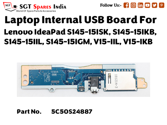 laptop Internal USB or IO board For Lenovo IdeaPad S145 15ISK, S145 15IKB, S145 15IIL, S145 15IGM, V15 IIL, V15 IKB Part no. 5C50S24887