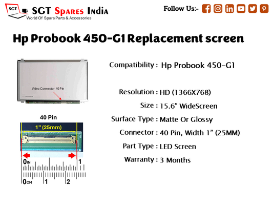 Hp Probook 450-G1 Replacement screen