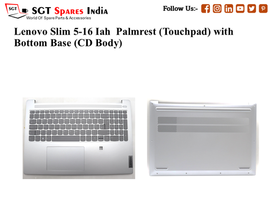 Lenovo Slim 5-16 Iah Palmrest (Touchpad) with Bottom Base (CD Body)