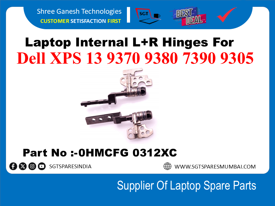 | Laptop Internal L+R Hinges For Dell XPS 13 9370 9380 7390 9305 Part No -0HMCFG 0312XC