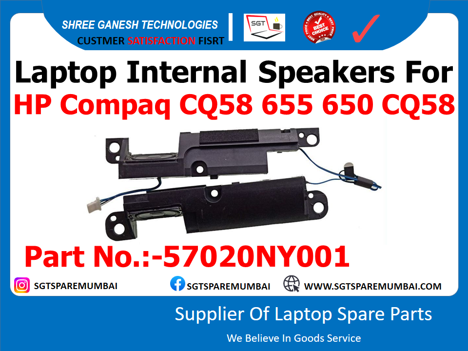 Laptop Internal Speakers For HP Compaq CQ58 655 650 CQ58 Part No.:-57020NY001