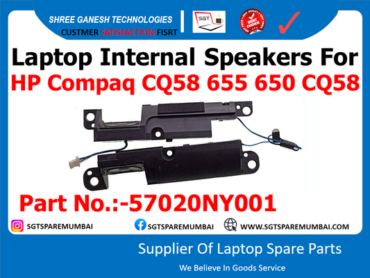 Laptop Internal Speakers For HP Compaq CQ58 655 650 CQ58 Part No.:-57020NY001