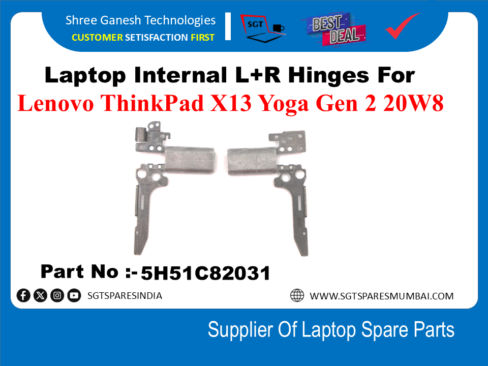 Laptop Internal L+R Hinges For Lenovo ThinkPad X13 _ Gen 2 20W8 Part No :-5H51C82031