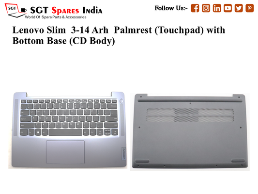 Lenovo Slim 3-14 Arh Palmrest (Touchpad) with Bottom Base (CD Body)