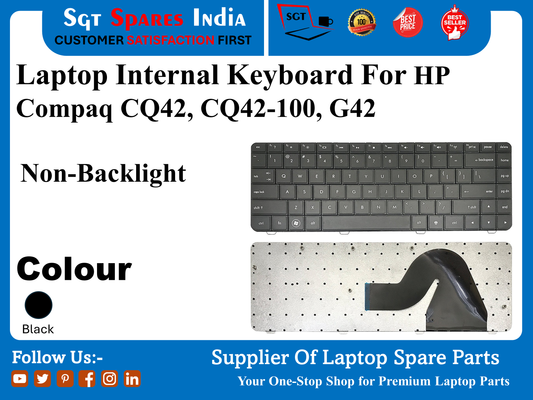 Laptop Internal Keyboard For HP Compaq CQ42, CQ42-100, G42 Non-Backlight Colour Black