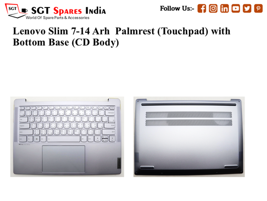 Lenovo Slim 7-14 Arh Palmrest (Touchpad) with Bottom Base (CD Body)