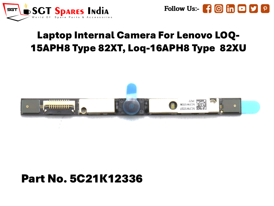 Laptop Internal Camera For Lenovo LOQ15APH8 Type 82XT, Loq-16APH8 Type 82XU  Part No. 5C21K12336