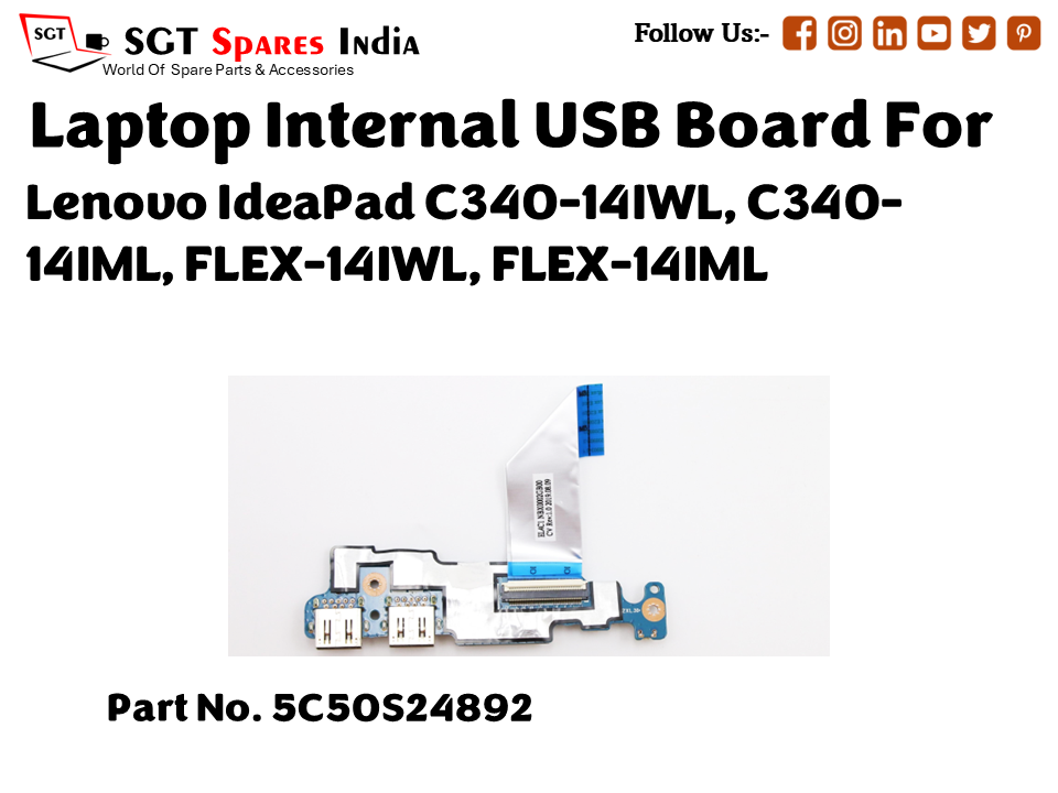 laptop Internal USB or IO board For Lenovo IdeaPad C340 14IWL, C340 14IML, FLEX 14IWL, FLEX 14IML Part no. 5C50S24892