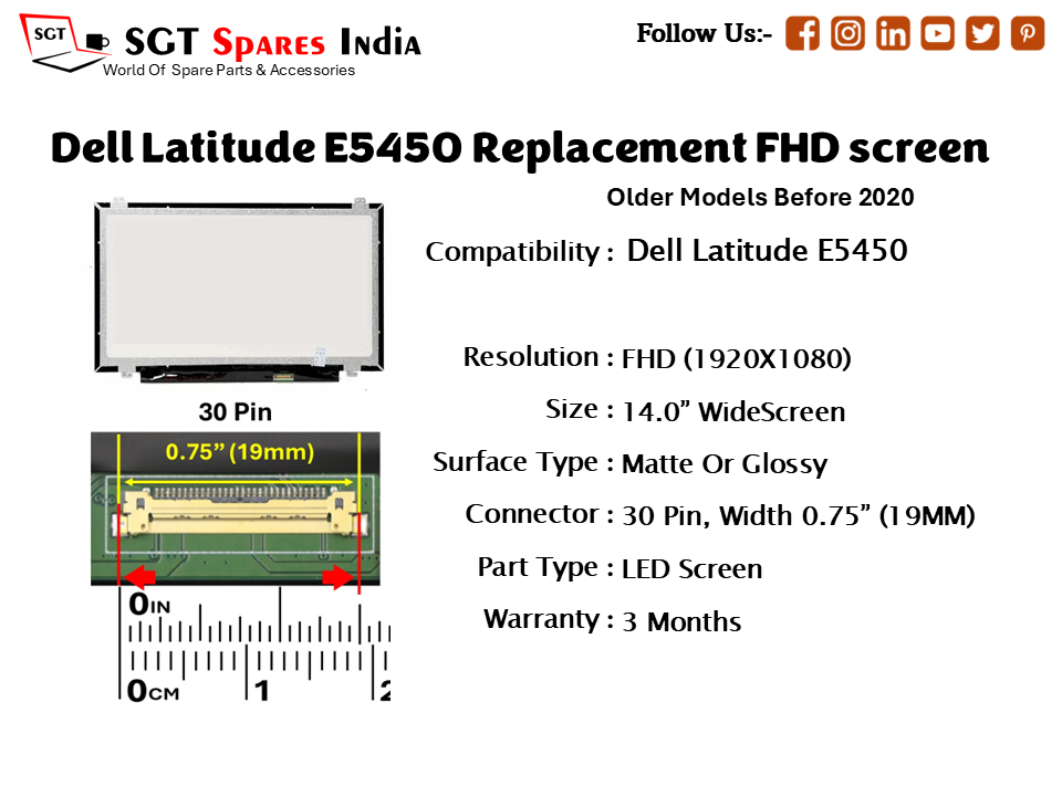 Dell Latitude E5450 Replacement FHD screen