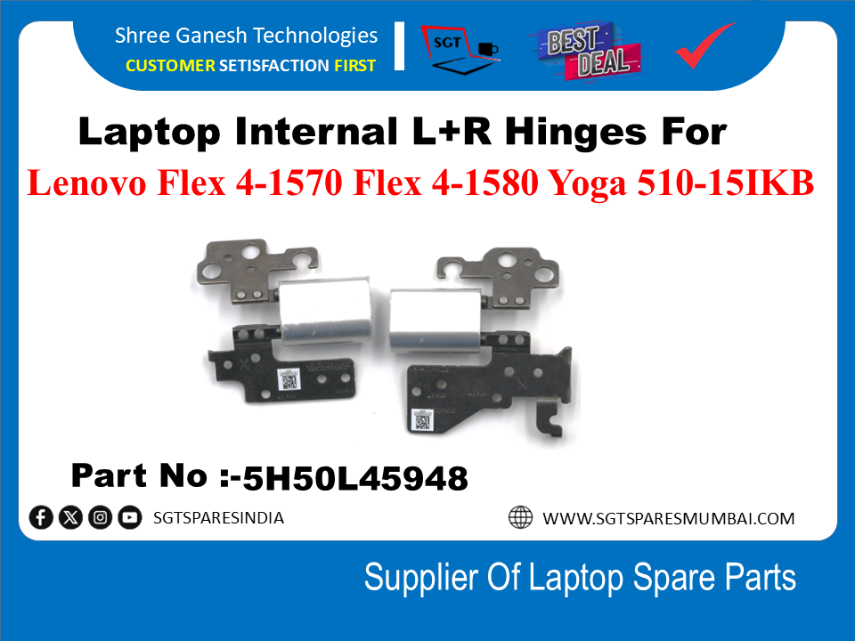 Laptop Internal L+R Hinges For Lenovo Flex 4-1570 Flex 4-1580 Yoga 510-15I KB Part No :-5H50L45948