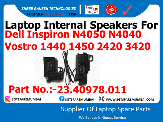 Laptop Internal Speakers For Dell Inspiron N4050 N4040 Vostro 1440 1450 2420 3420 Part No.:-23.40978.011