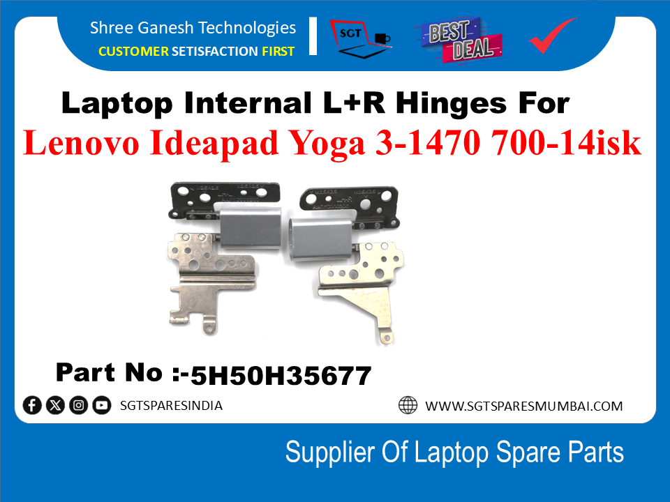 Laptop Internal L+R Hinges For Lenovo Ideapad Yoga 3-1470 700-14isk Part No :-5H50H35677