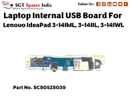 laptop Internal USB or IO board For Lenovo IdeaPad 3 14IML, 3 14IIL, 3 14IWL Part no. 5C50S25039