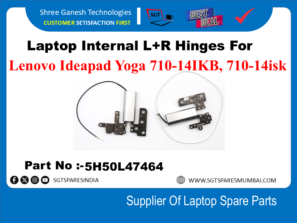 Laptop Internal L+R Hinges For Lenovo Ideapad Yoga 710-14IKB, 710-14isk Part No :-5H50L47464