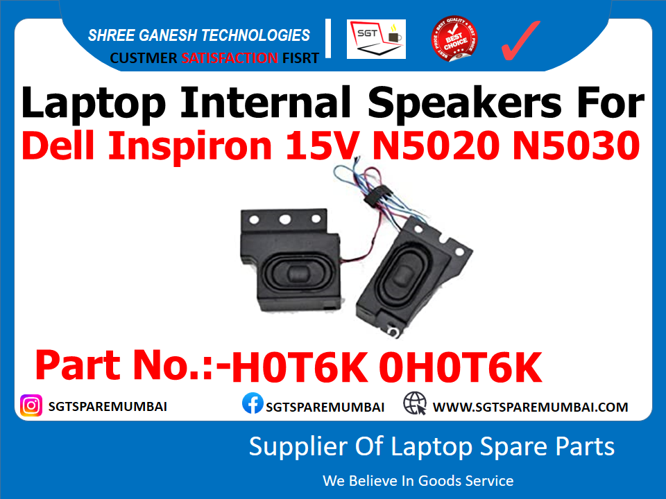 Laptop Internal Speakers For Dell Inspiron 15V, N5020 N5030 Part No.:-HOT6K 0H06K