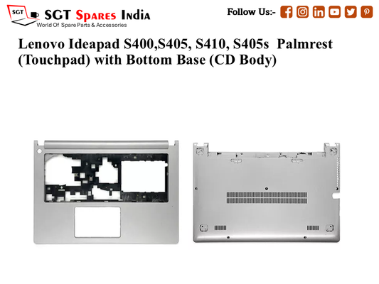 Lenovo Ideapad S400,S405, S410, S405s Palmrest (Touchpad) with Bottom Base (CD Body)