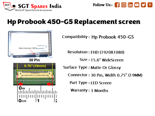 Hp Probook 450-G5 Replacement FHD screen