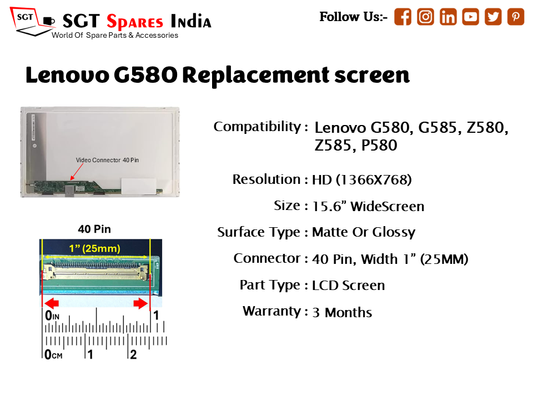 Lenovo G580 Replacement screen