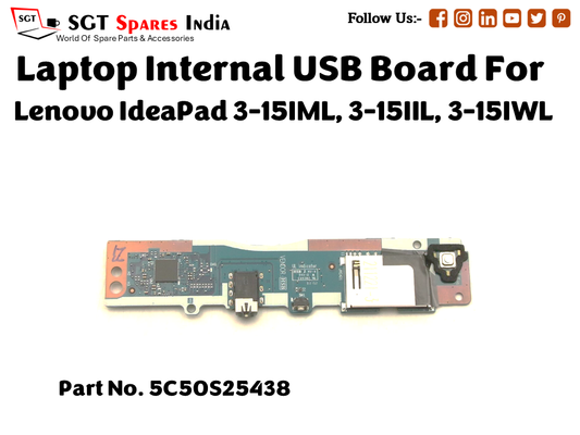 laptop Internal USB or IO board For Lenovo IdeaPad 3 15IML, 3 15IIL, 3 15IWL Part no. 5C50S25438