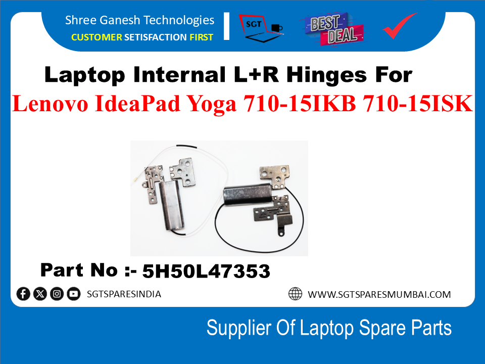 Laptop Internal L+R Hinges For Lenovo IdeaPad Yoga 710-15IKB 710-15ISK Part No :- 5H50L47353