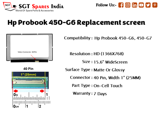 Hp Probook 450-G6 Replacement touchscreen