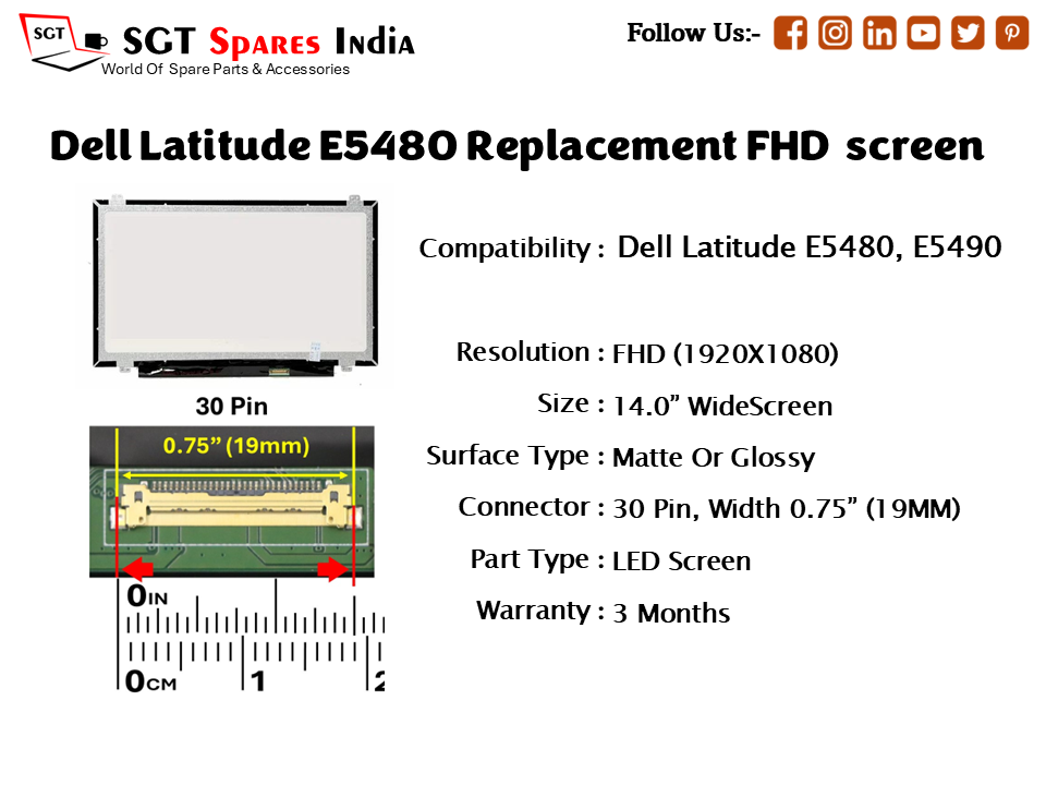 Dell Latitude E5480 Replacement FHD screen