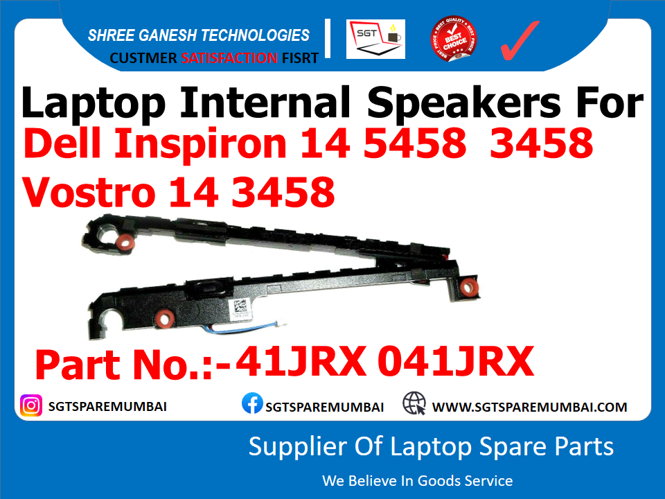 Laptop Internal Speakers For Dell Inspiron 14 5458 3458 Vostro 14 3458 Part No.:-41JRX 041JRX