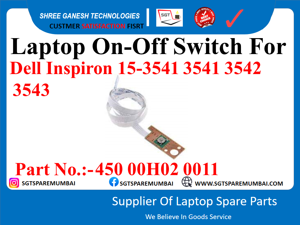 Laptop On-Off Switch For Dell Inspiron 15-3541 3541 3542 3543 Part No.:-450 00H02 0011