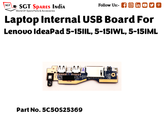laptop Internal USB or IO board For Lenovo IdeaPad 5 15IIL, 5 15IWL, 5 15IML Part no. 5C50S25369