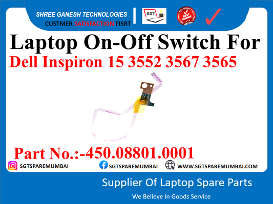 Laptop On-Off Switch For Dell Inspiron 15 3552 3567 3565 Part No.:-450.08801.0001