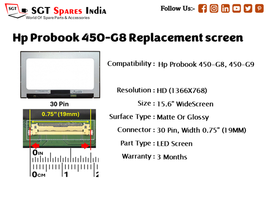 Hp Probook 450-G8 Replacement screen