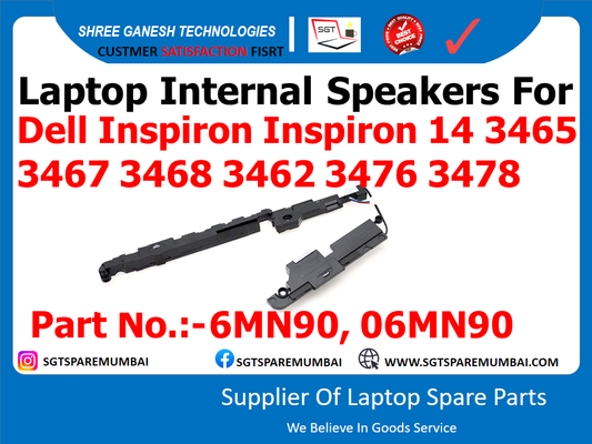 Laptop Internal Speakers For Dell Inspiron Inspiron 14 3465 3467 3468 3462 3476 3478 Part No.: -6MN90, 06MN90