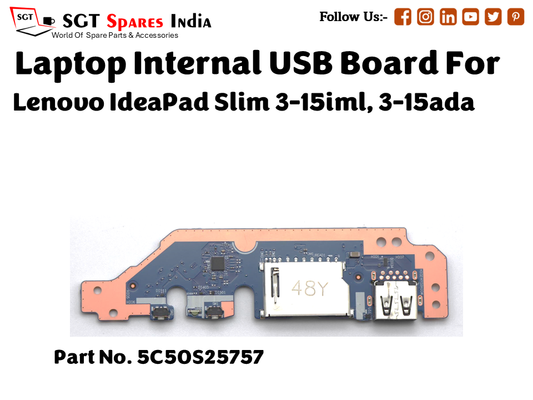 laptop Internal USB or IO board For Lenovo IdeaPad Slim 3 15iml, 3 15ada Part no. 5C50S25757
