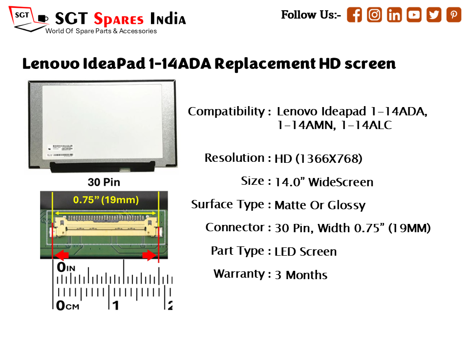 Lenovo IdeaPad 1-14ADA Replacement HD screen
