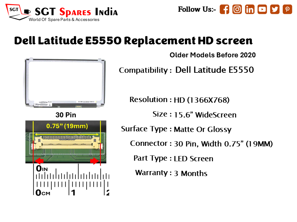 Dell Latitude E5550 Replacement HD screen