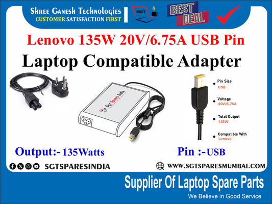 Lenovo 135W 20V/6.75A USB Pin  laptop compatile adapter
