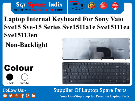 Laptop Internal Keyboard For Sony Vaio Sve15 Sve-15 Series Svel511ale Sve1511lea Sve15113en Non-Backlight Colour Black White