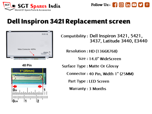 Dell Inspiron 3421 Replacement screen