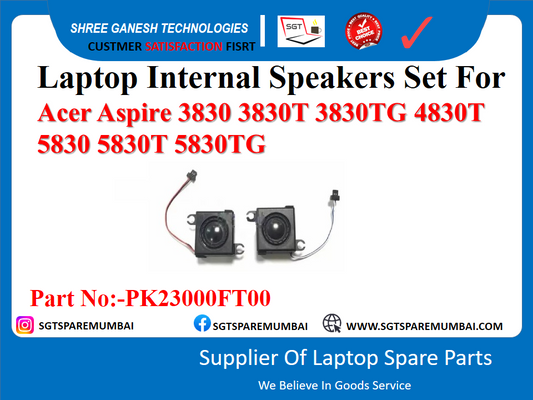 Laptop Internal Speakers Set For Acer Aspire 3830 3830T 3830TG 4830T 5830 5830T 5830TG Part No:-PK23000FT00